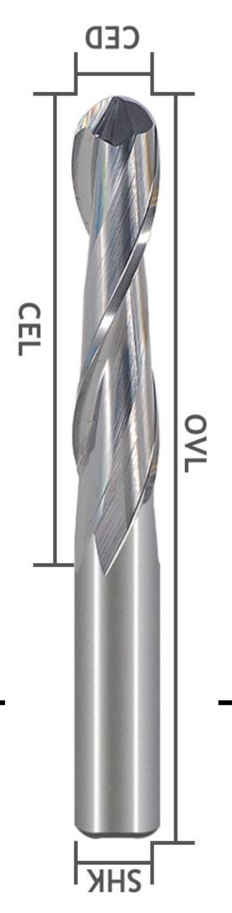 Two Flute Ball Nose Milling Cutter