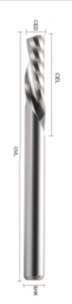 Single Flute Down Cut Milling Tool