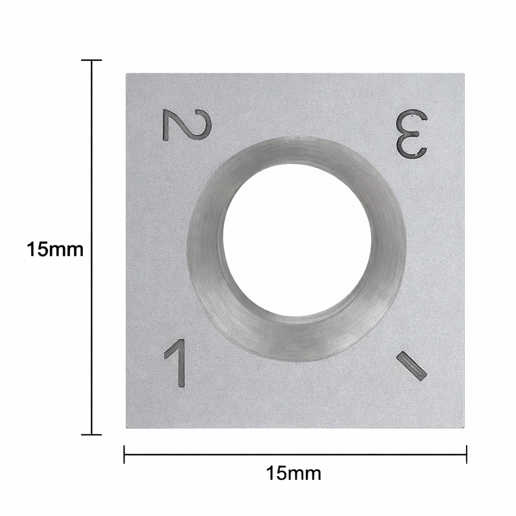 10-Pack Indexable Surfacing Bit Replacement Blades (15 mm × 15 mm)