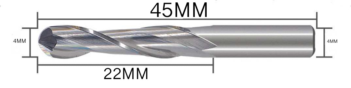 Two Flute Ball Nose Milling Cutter