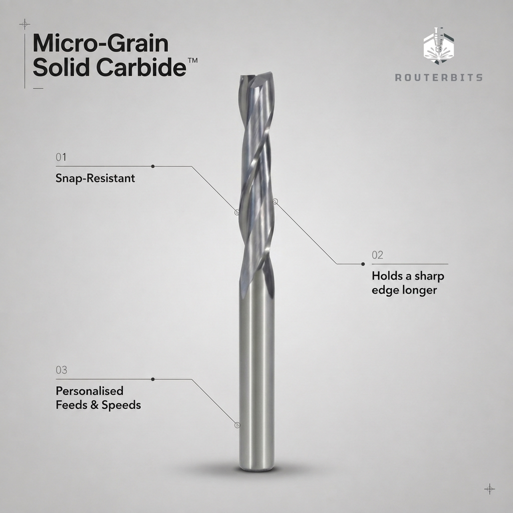 Long-Lasting, Snap-Resistant Two Flute Up Cutter