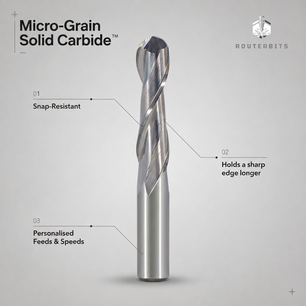 Professional Micro-Grain Solid Carbide™ Two Flute Ball Nose Cutter