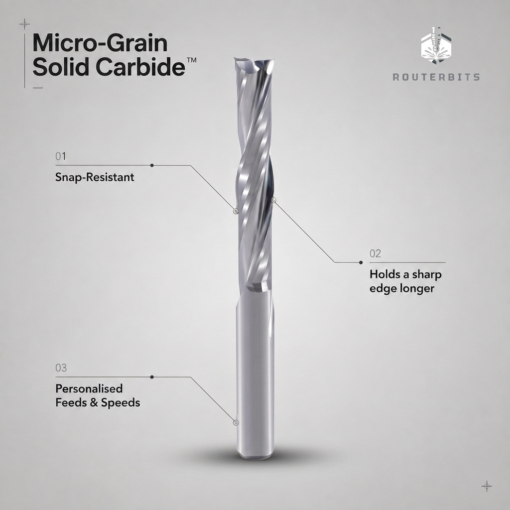 Professional Micro-Grain Solid Carbide™ Two Flute Down Cutter